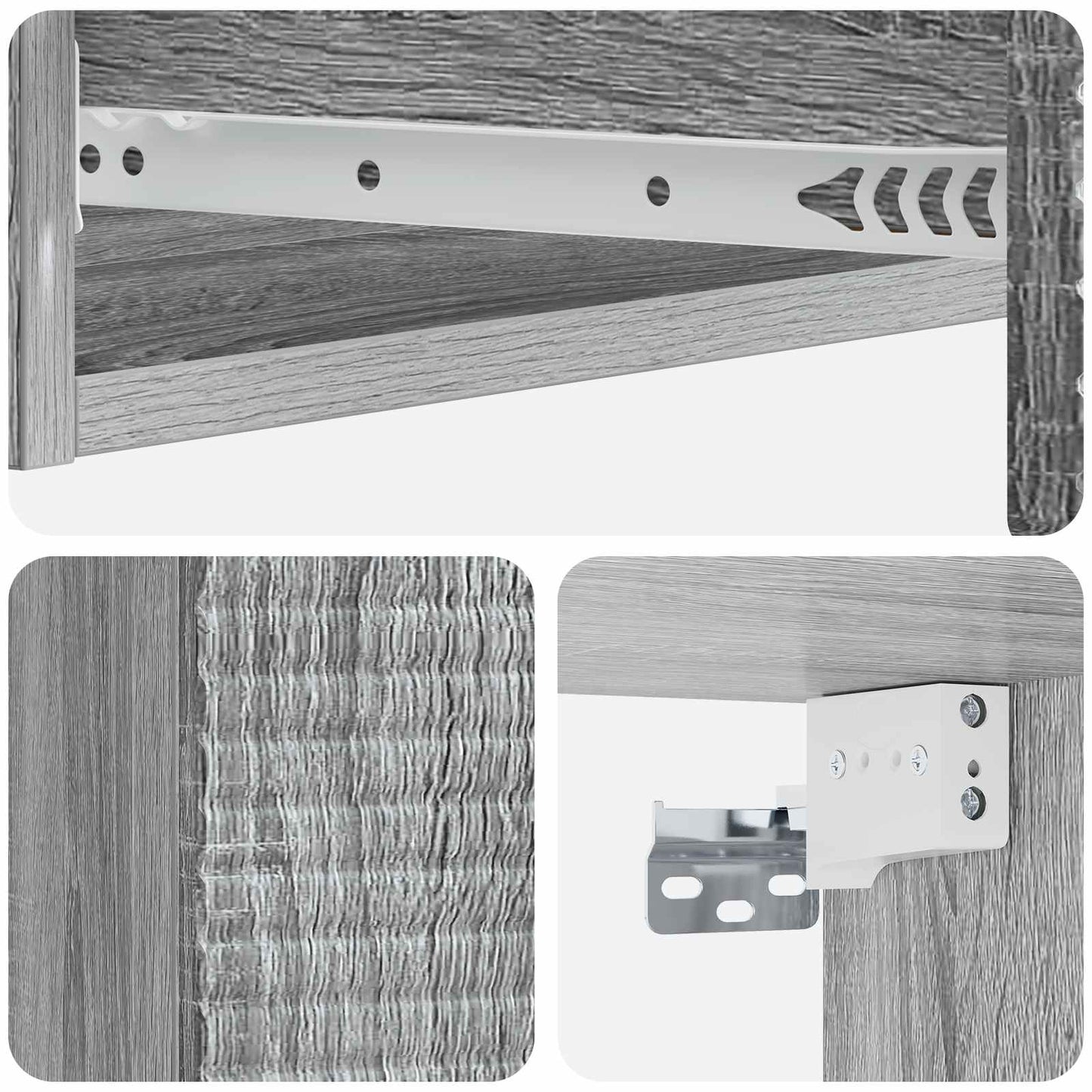 Wall-Mounted Side Table Grey Sonoma 87.5 x 34.5 x 17 cm