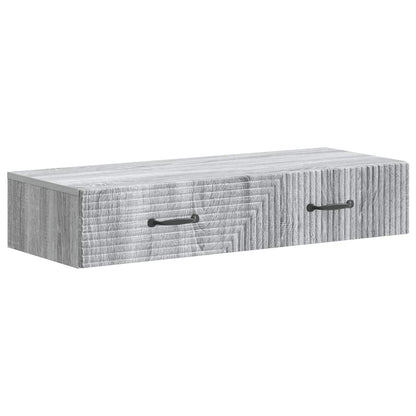 Wall-Mounted Side Table Grey Sonoma 87.5 x 34.5 x 17 cm