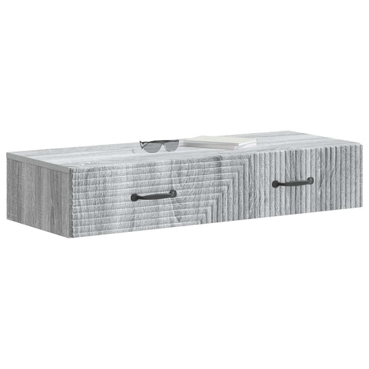 Wall-Mounted Side Table Grey Sonoma 87.5 x 34.5 x 17 cm