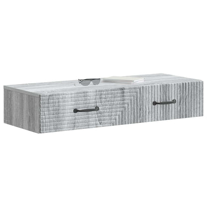 Wall-Mounted Side Table Grey Sonoma 87.5 x 34.5 x 17 cm