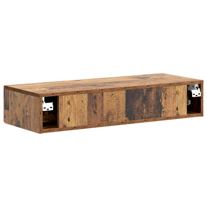 Wall-Mounted Side Table Old Wood 87.5 x 34.5 x 17 cm