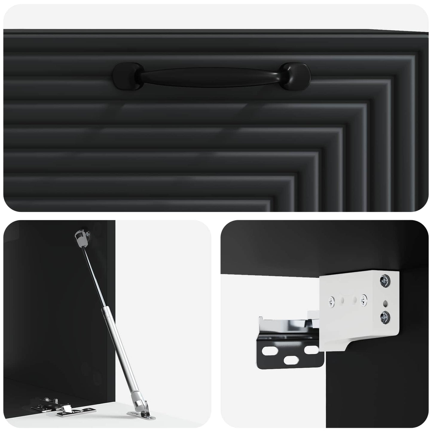 Wall-Mounted TV Cabinet Black 59.5 x 41 x 30 cm Engineered Wood