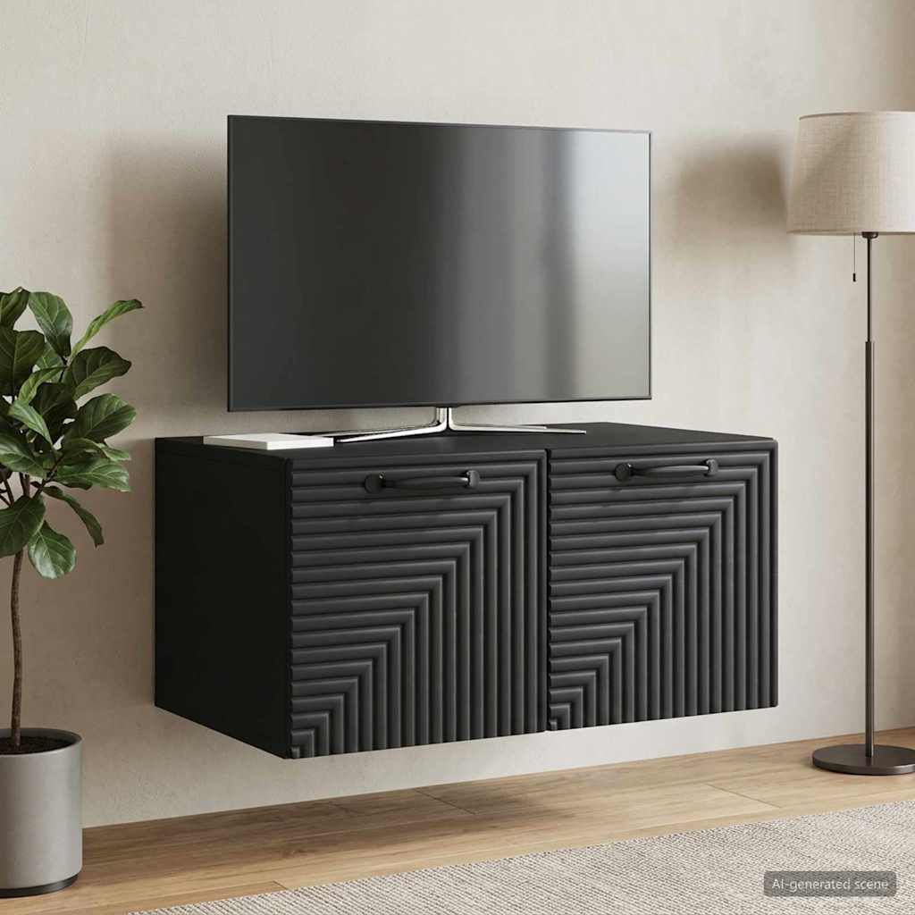 Wall-Mounted TV Cabinet Black 59.5 x 41 x 30 cm Engineered Wood