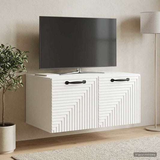 Wall-Mounted TV Cabinet High Gloss White 59.5 x 41 x 30 cm