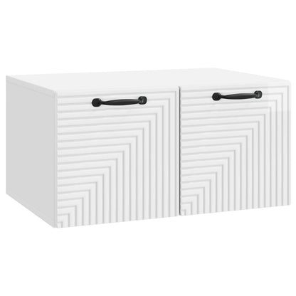 Wall-Mounted TV Cabinet High Gloss White 59.5 x 41 x 30 cm