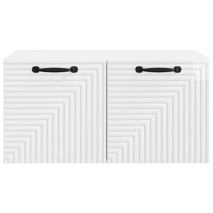 Wall-Mounted TV Cabinet High Gloss White 59.5 x 41 x 30 cm