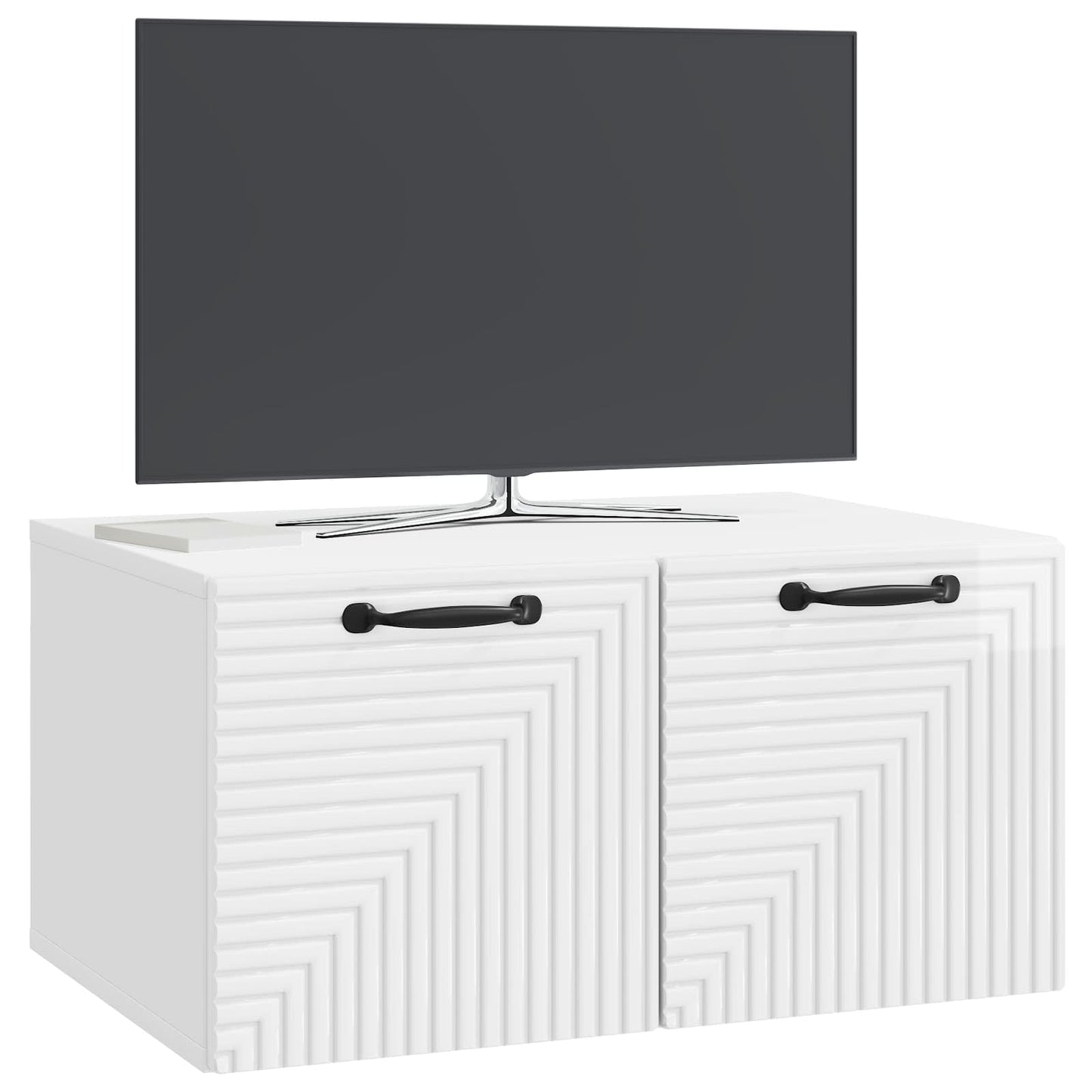 Wall-Mounted TV Cabinet High Gloss White 59.5 x 41 x 30 cm