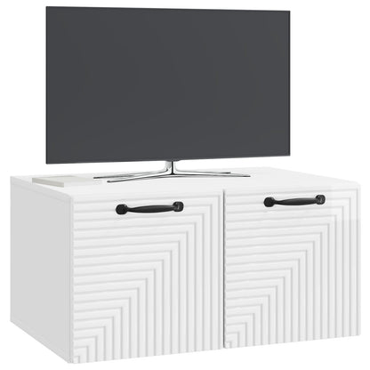 Wall-Mounted TV Cabinet High Gloss White 59.5 x 41 x 30 cm