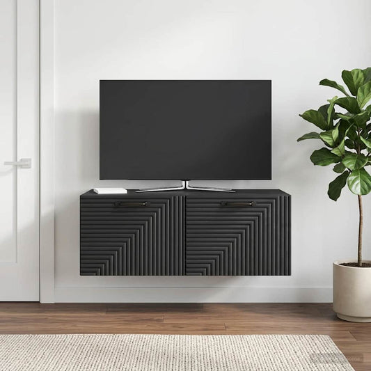 Wall-Mounted TV Cabinet Black 78.5 x 41 x 30 cm Engineered Wood