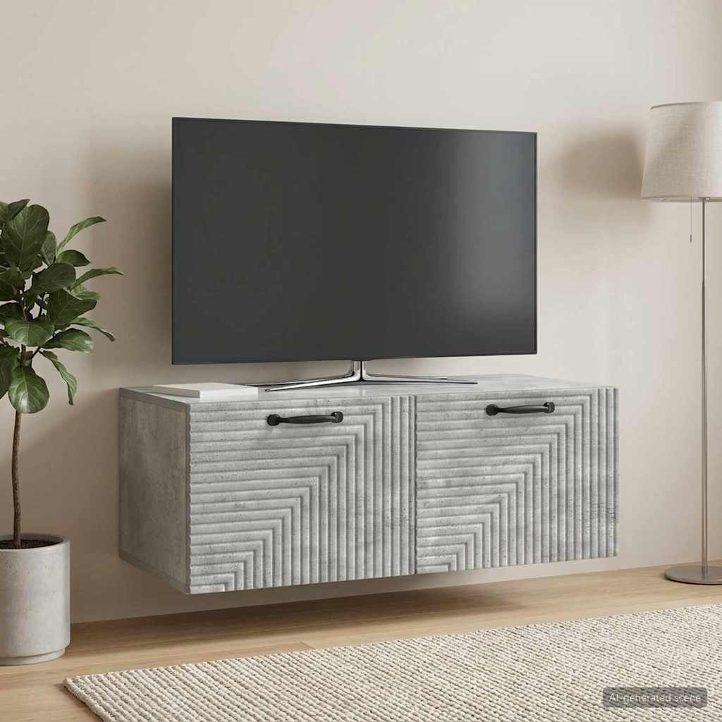 Wall-Mounted TV Cabinet Concrete Grey 78.5 x 41 x 30 cm