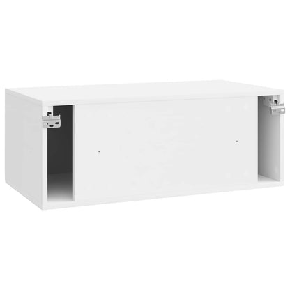 Wall-Mounted TV Cabinet High Gloss White 78.5 x 41 x 30 cm