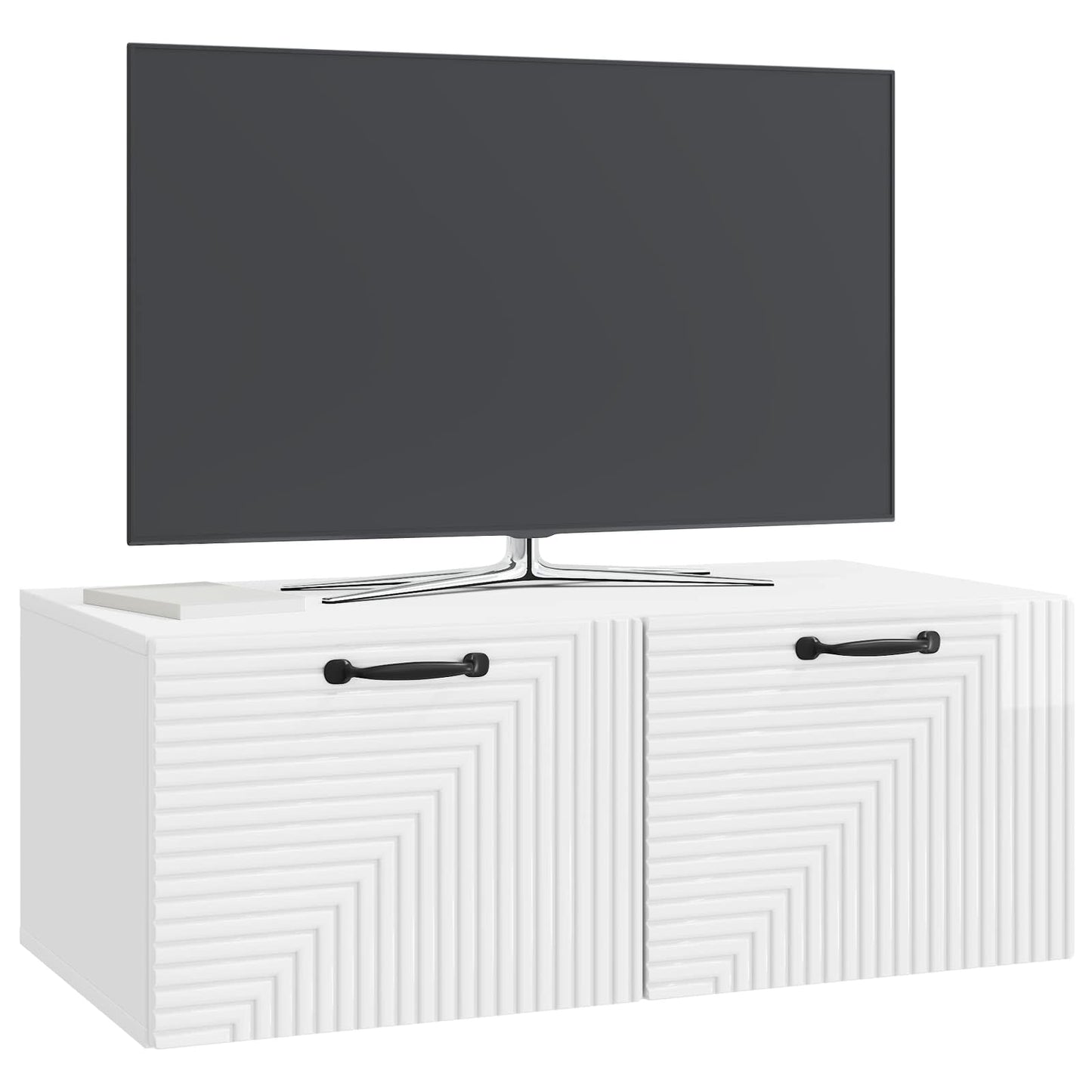 Wall-Mounted TV Cabinet High Gloss White 78.5 x 41 x 30 cm