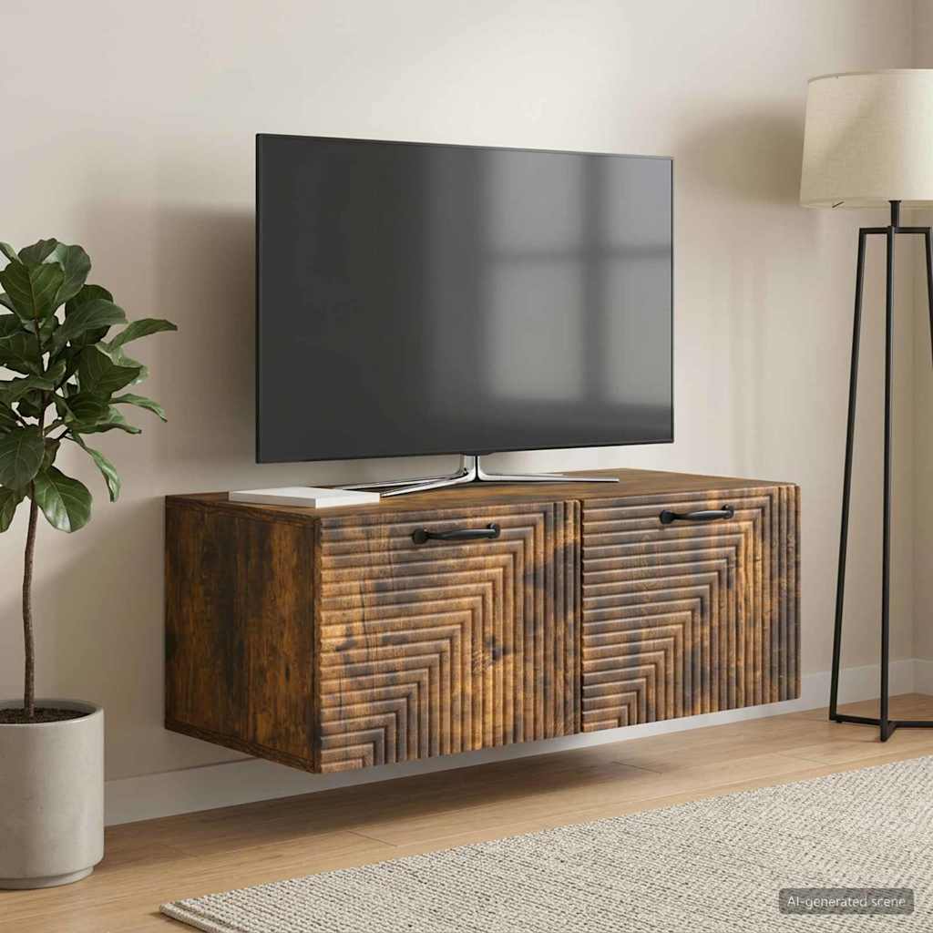 Wall-Mounted TV Cabinet Smoked Oak 78.5 x 41 x 30 cm