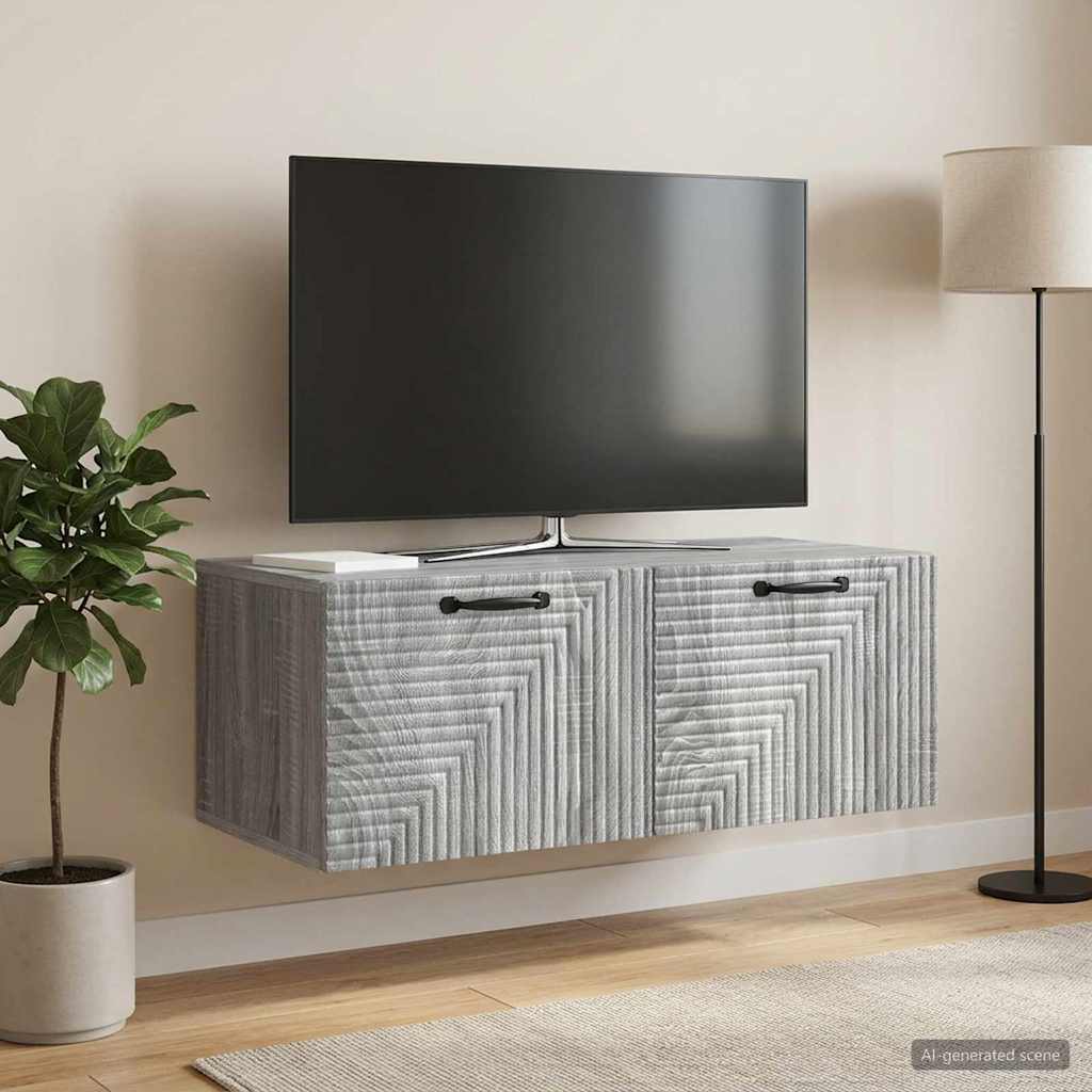 Wall-Mounted TV Cabinet Grey Sonoma 78.5 x 41 x 30 cm