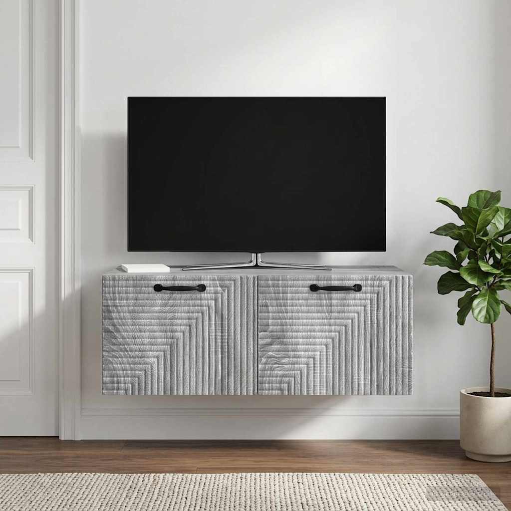 Wall-Mounted TV Cabinet Grey Sonoma 78.5 x 41 x 30 cm