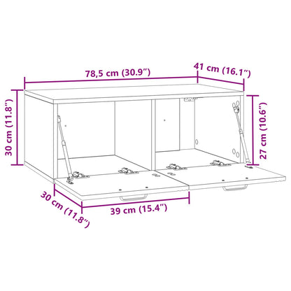 Wall-Mounted TV Cabinet Grey Sonoma 78.5 x 41 x 30 cm