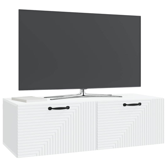 Wall-Mounted TV Cabinet White 98 x 41 x 30 cm Engineered Wood