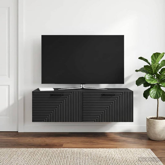 Wall-Mounted TV Cabinet Black 98 x 41 x 30 cm Engineered Wood