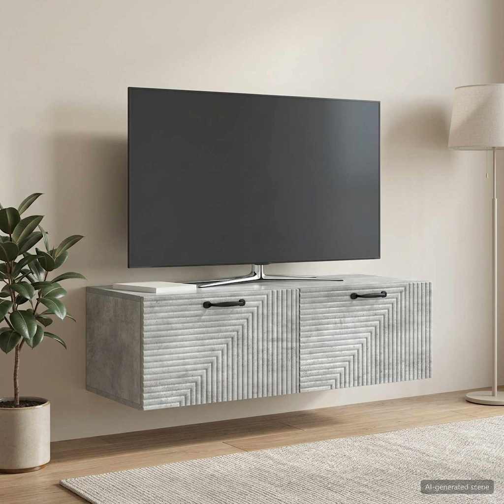 Wall-Mounted TV Cabinet Concrete Grey 98 x 41 x 30 cm