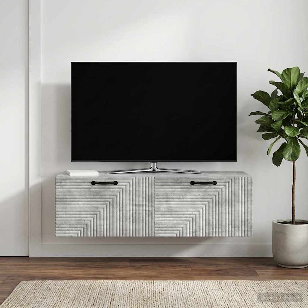 Wall-Mounted TV Cabinet Concrete Grey 98 x 41 x 30 cm