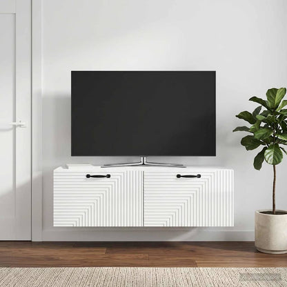 Wall-Mounted TV Cabinet High Gloss White 98 x 41 x 30 cm