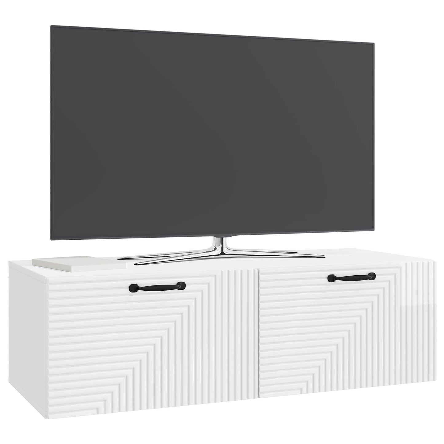 Wall-Mounted TV Cabinet High Gloss White 98 x 41 x 30 cm
