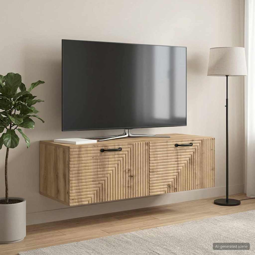 Wall-Mounted TV Cabinet Artisan Oak 98 x 41 x 30 cm