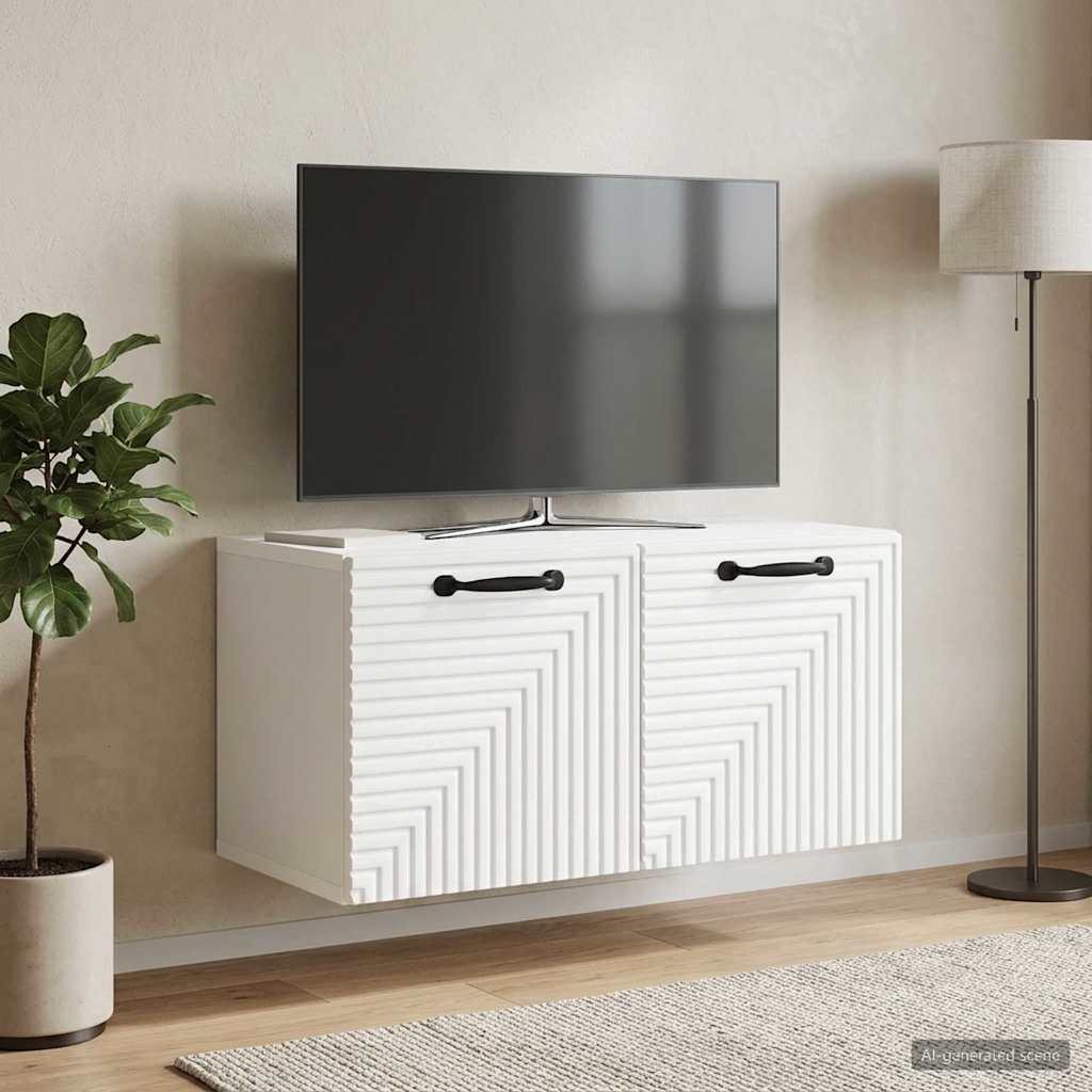 Wall-Mounted TV Cabinet White 59.5 x 31 x 30 cm Engineered Wood