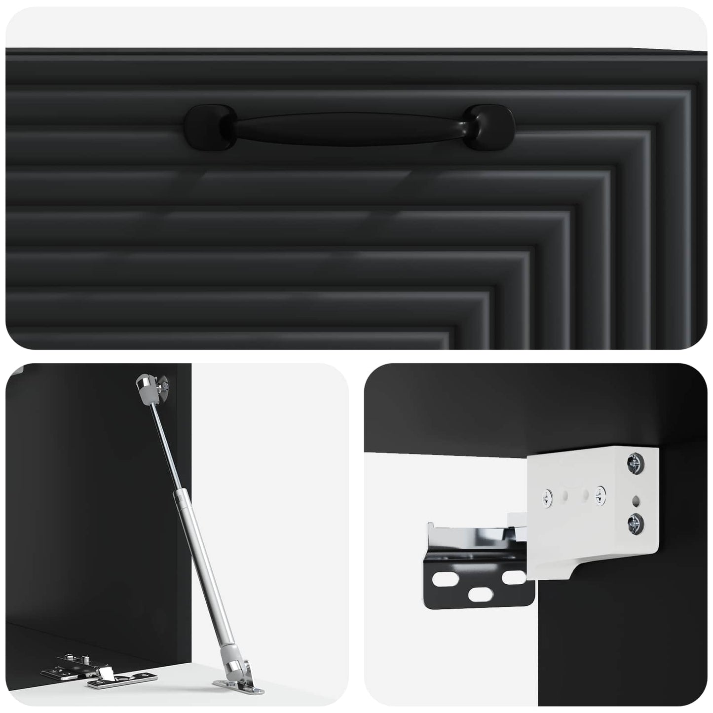 Wall-Mounted TV Cabinet Black 59.5 x 31 x 30 cm Engineered Wood