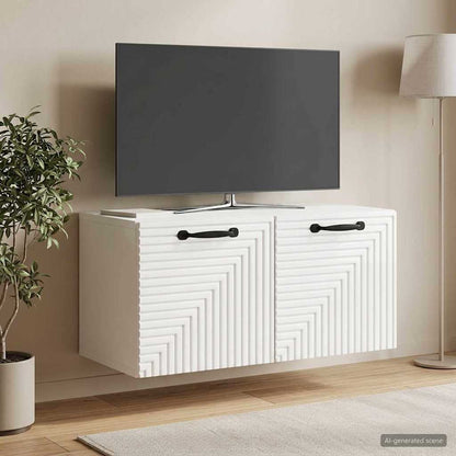 Wall-Mounted TV Cabinet High Gloss White 59.5 x 31 x 30 cm