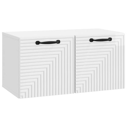 Wall-Mounted TV Cabinet High Gloss White 59.5 x 31 x 30 cm
