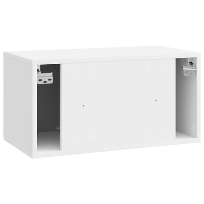 Wall-Mounted TV Cabinet High Gloss White 59.5 x 31 x 30 cm