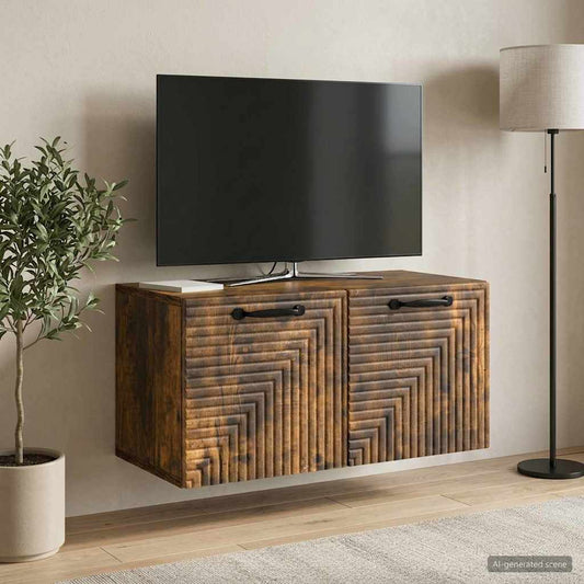Wall-Mounted TV Cabinet Smoked Oak 59.5 x 31 x 30 cm
