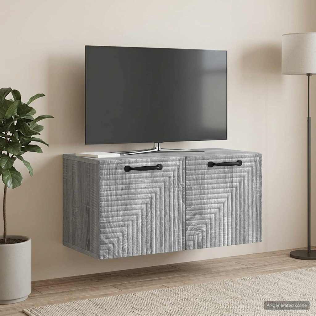 Wall-Mounted TV Cabinet Grey Sonoma 59.5 x 31 x 30 cm