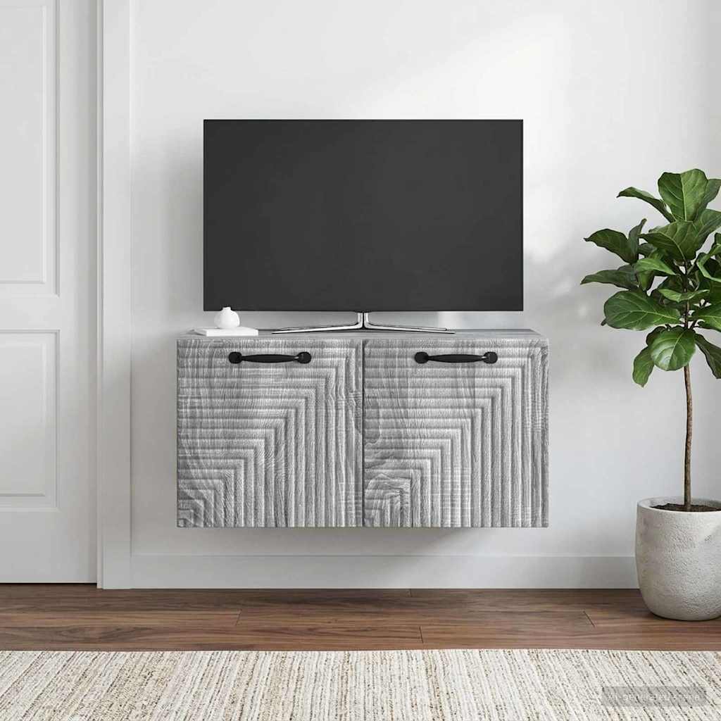 Wall-Mounted TV Cabinet Grey Sonoma 59.5 x 31 x 30 cm