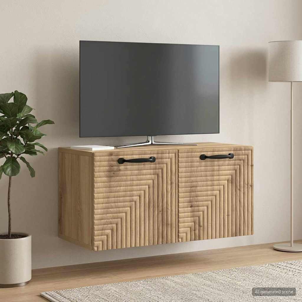 Wall-Mounted TV Cabinet Artisan Oak 59.5 x 31 x 30 cm
