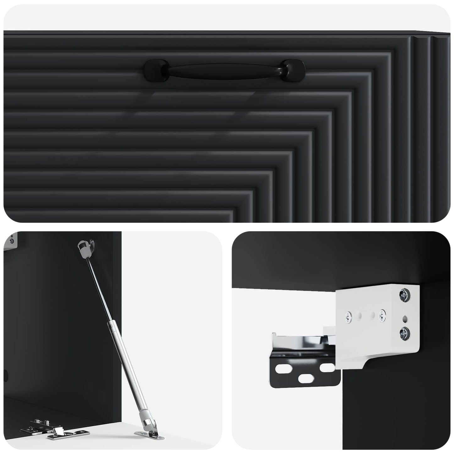 Wall-Mounted TV Cabinet Black 78.5 x 31 x 30 cm Engineered Wood