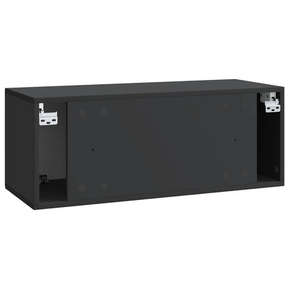 Wall-Mounted TV Cabinet Black 78.5 x 31 x 30 cm Engineered Wood
