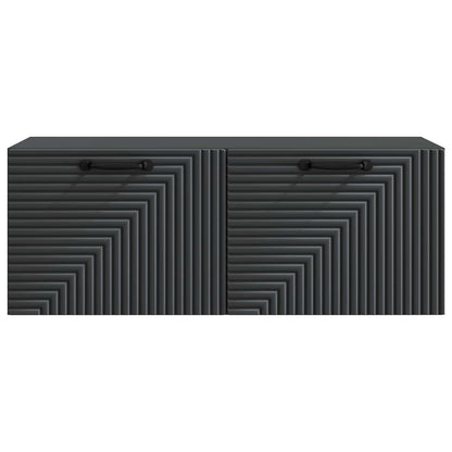 Wall-Mounted TV Cabinet Black 78.5 x 31 x 30 cm Engineered Wood