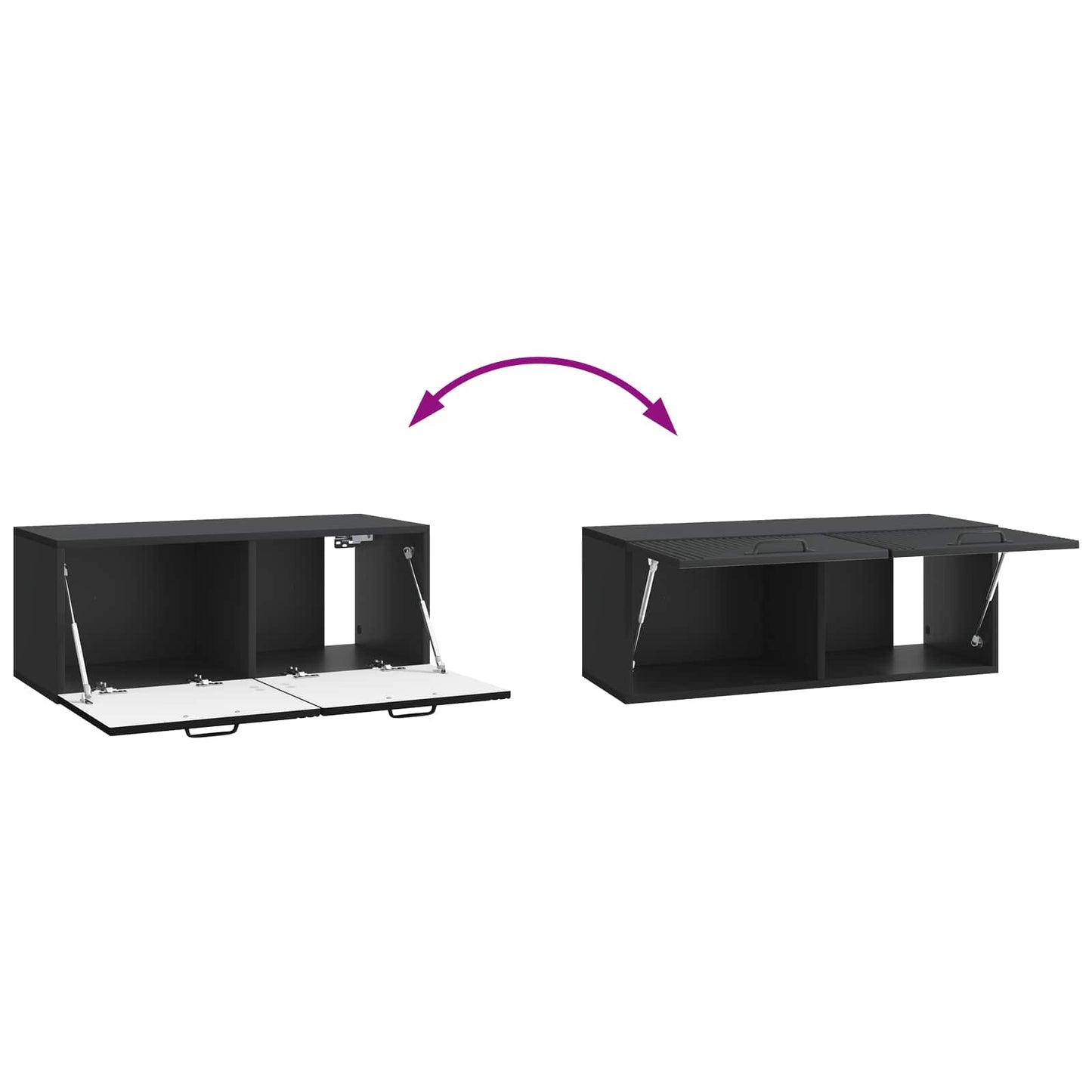 Wall-Mounted TV Cabinet Black 78.5 x 31 x 30 cm Engineered Wood