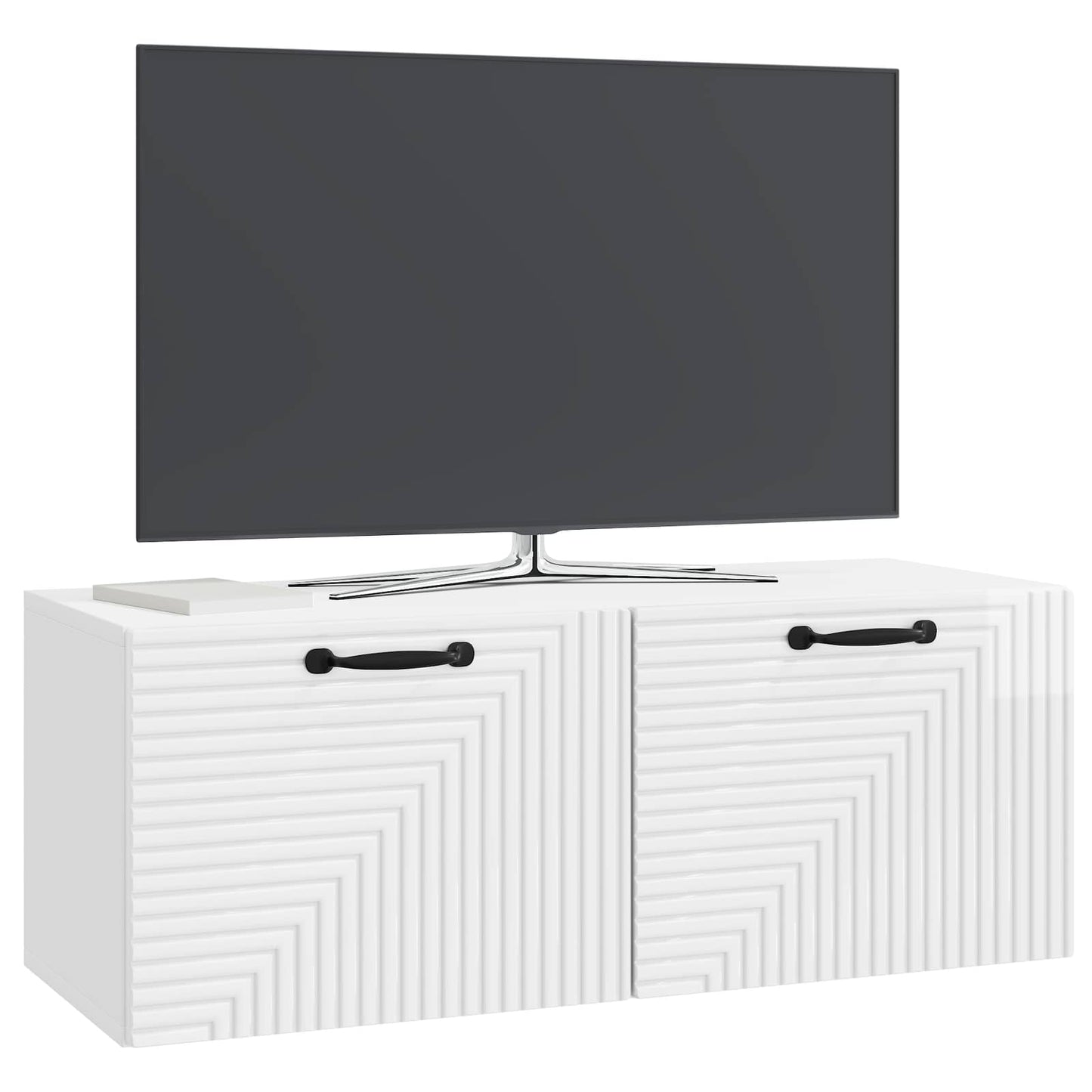 Wall-Mounted TV Cabinet High Gloss White 78.5 x 31 x 30 cm