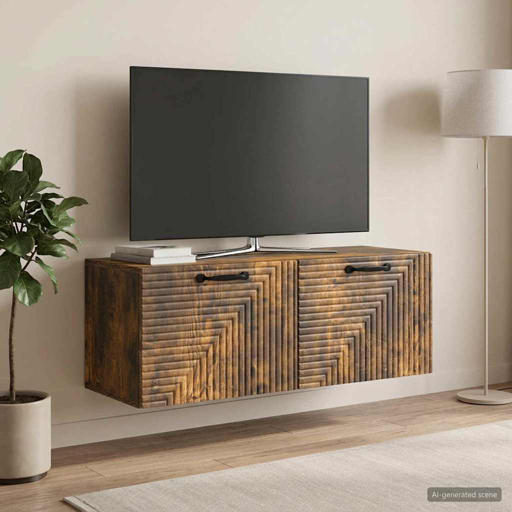 Wall-Mounted TV Cabinet Smoked Oak 78.5 x 31 x 30 cm