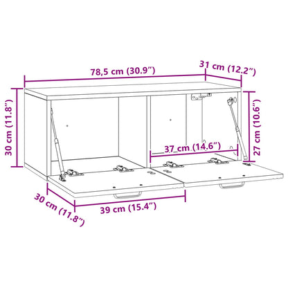 Wall-Mounted TV Cabinet Smoked Oak 78.5 x 31 x 30 cm