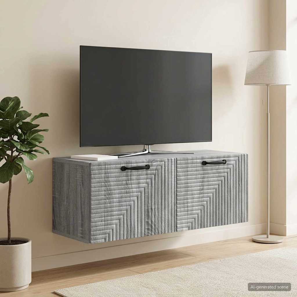 Wall-Mounted TV Cabinet Grey Sonoma 78.5 x 31 x 30 cm