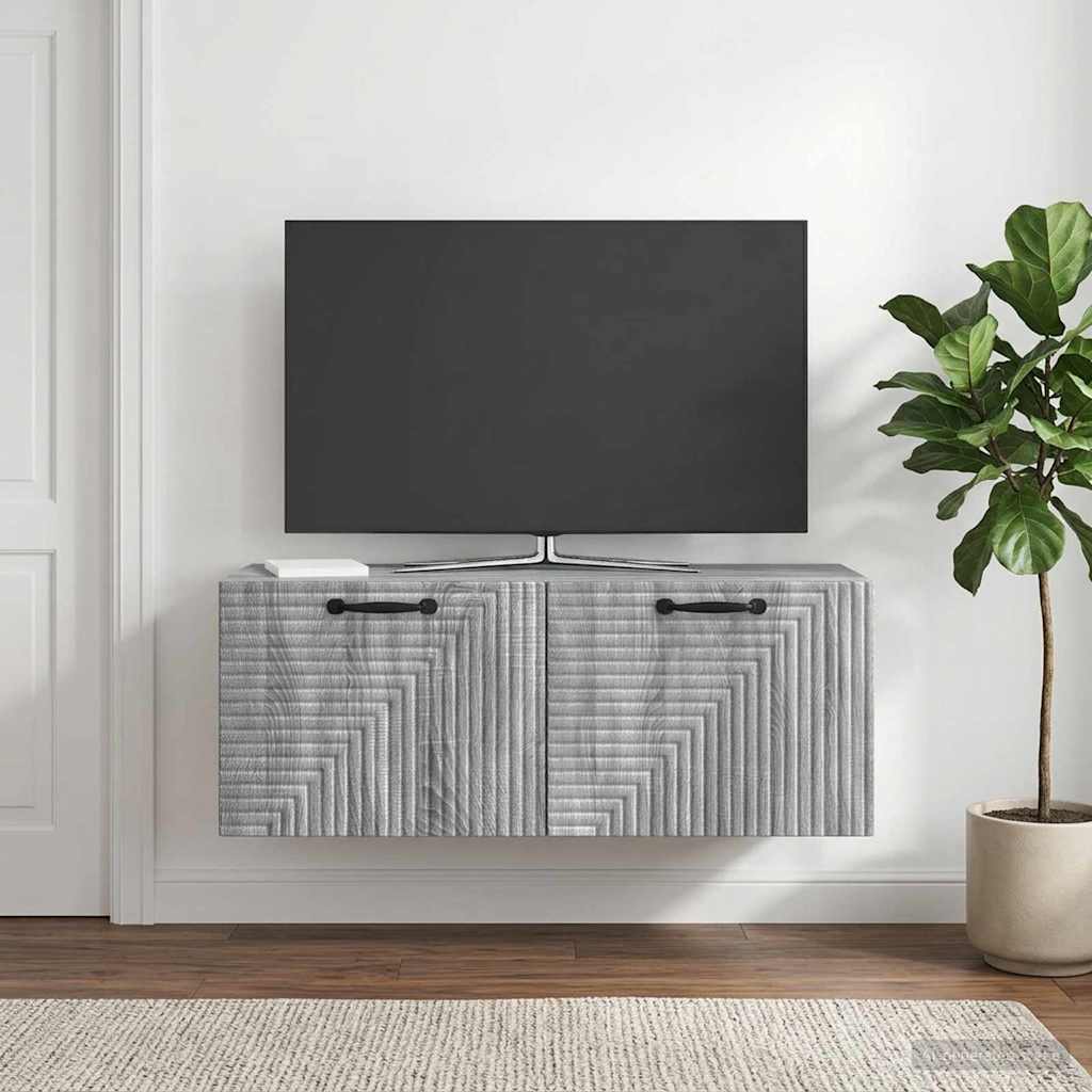 Wall-Mounted TV Cabinet Grey Sonoma 78.5 x 31 x 30 cm