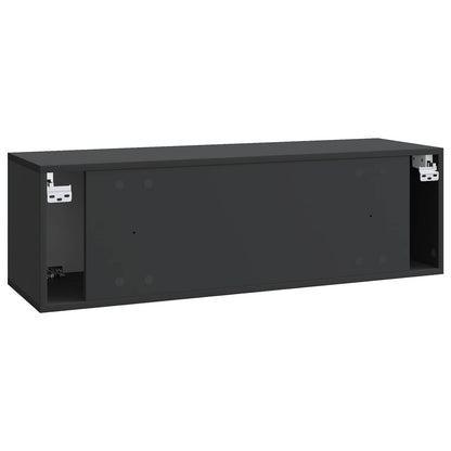 Wall-Mounted TV Cabinet Black 98 x 31 x 30 cm Engineered Wood
