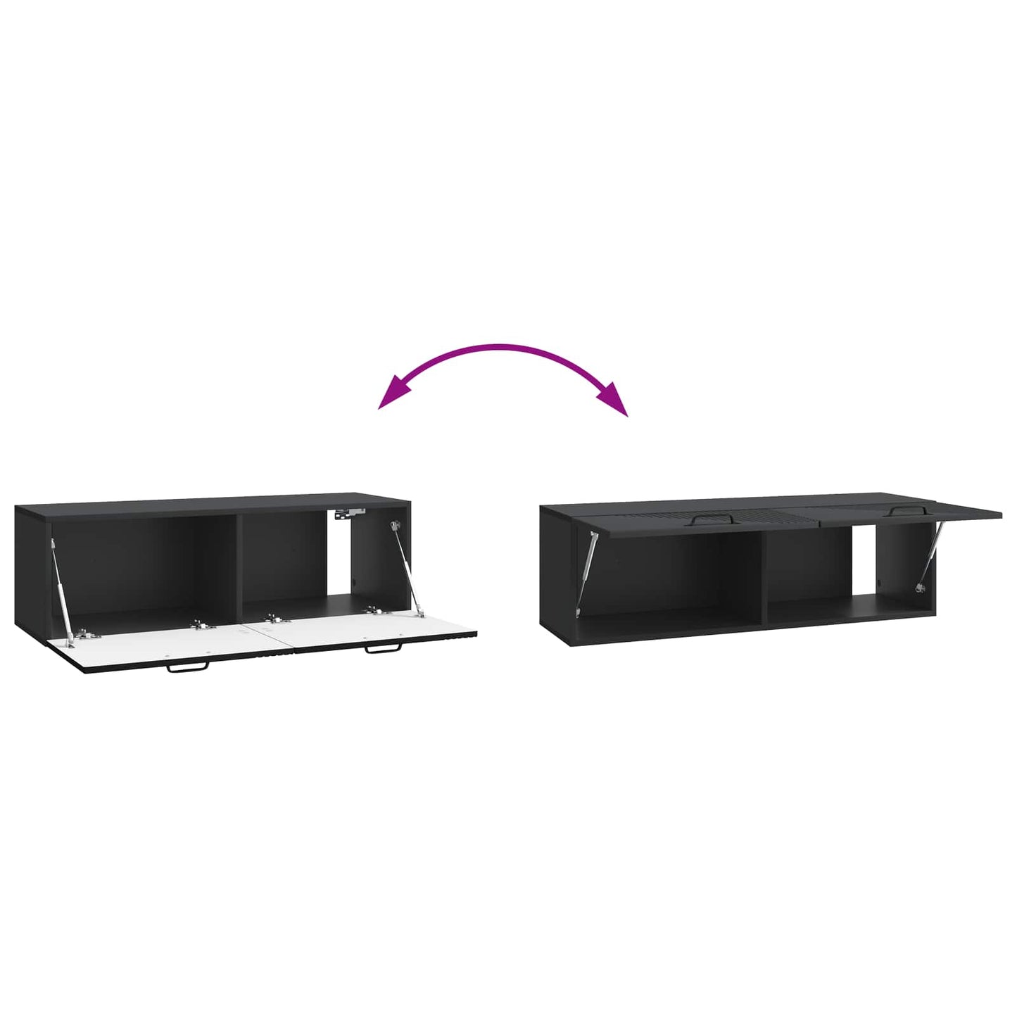 Wall-Mounted TV Cabinet Black 98 x 31 x 30 cm Engineered Wood