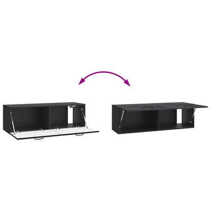 Wall-Mounted TV Cabinet Black 98 x 31 x 30 cm Engineered Wood