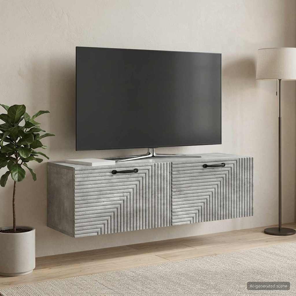 Wall-Mounted TV Cabinet Concrete Grey 98 x 31 x 30 cm