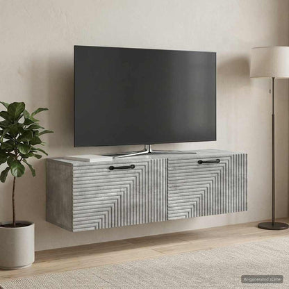 Wall-Mounted TV Cabinet Concrete Grey 98 x 31 x 30 cm